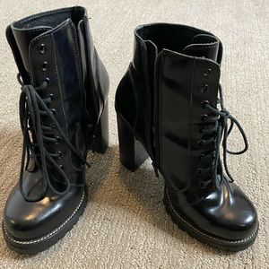 Jeffrey Campbell lace up booties